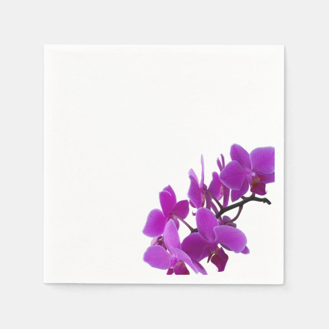 De Papel Orquídeas roxas num guardanapo branco (Frente)