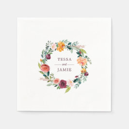 De Papel Pimentão Borgonha Flora Guardanapo Personalizado