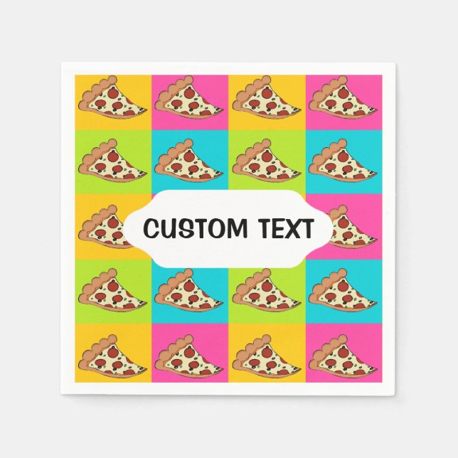 De Papel Pizza fatias guardanapo personalizado (Frente)