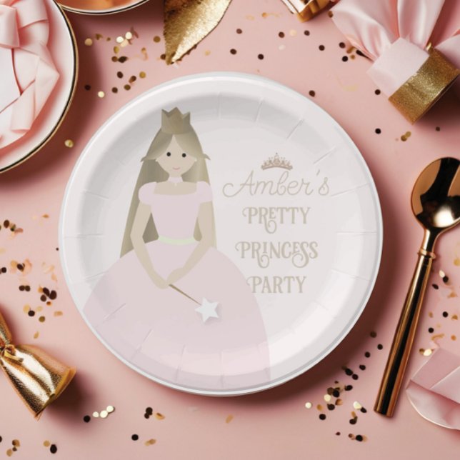 De Papel prato da Princesa (Pretty Princess Party Plate )