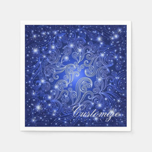 De Papel Redemoinhos celestiais do azul & guardanapo das