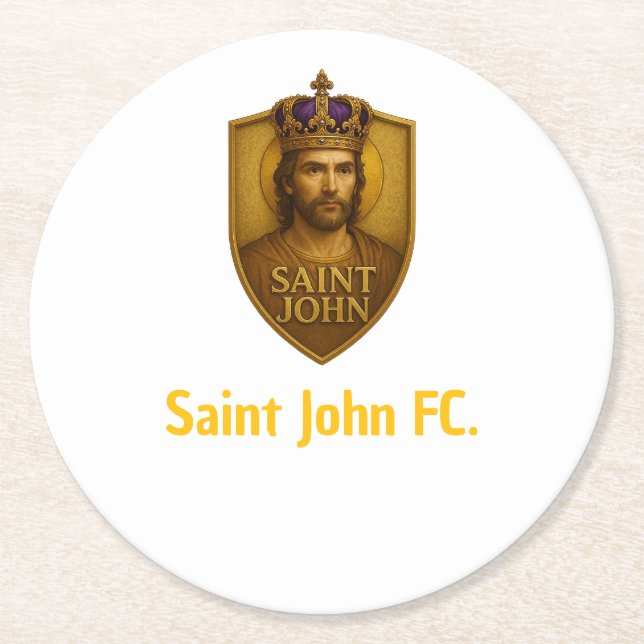 De Papel Redondo Porta-Copo Saint John FC. (Frente)