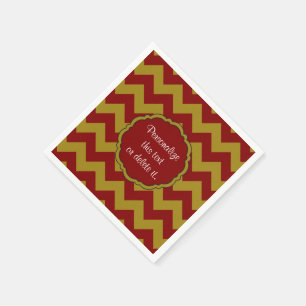 De Papel SC-Chevron, GUARDANAPO do Marrom-Ouro-PAPEL