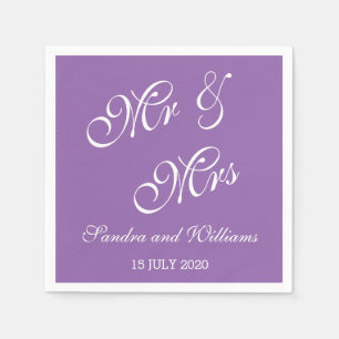 De Papel Sr. e Sra. Wedding personalizados dos guardanapo