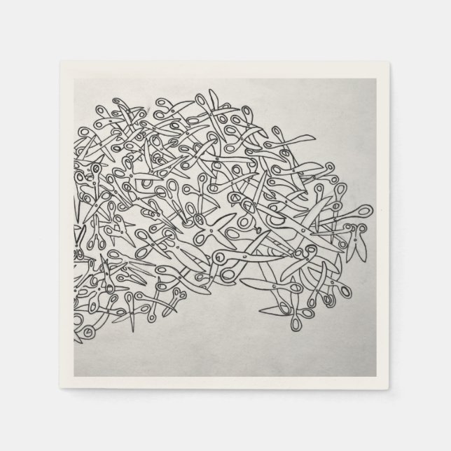 De Papel tesoura guardanapo preto e branco (Frente)