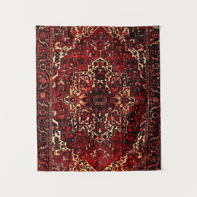 De Parede Design do tapete oriental em vermelho escuro (Frente)