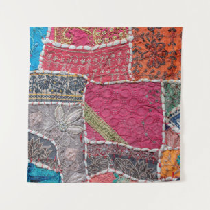 De Parede Detalhe o velho tapete colorido, a Índia. Fechar