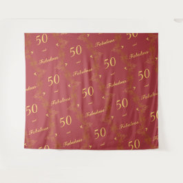 De Parede Tapete Vermelho Repetição Vermelho Dourado 50 Aniv