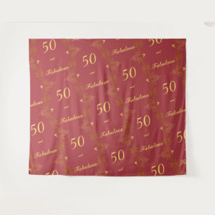 De Parede Tapete Vermelho Repetição Vermelho Dourado 50 Aniv