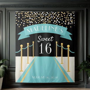 De Parede Tema Personalizado do Tapete Teal Sweet 16 Backdro