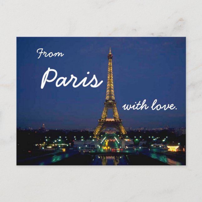 De Paris com amor - cartão postal viagem (Frente)