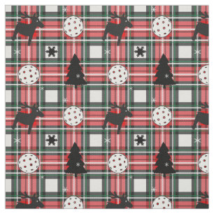 🎄 de picleball e renas Feliz Tecido de Natal