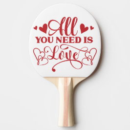 De Ping Pong Tudo o que Você Precisa É Amor Tipografia Raquete 