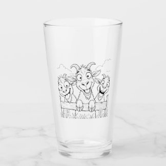 De Pint 3 Cabras Tolas Bebendo Copo