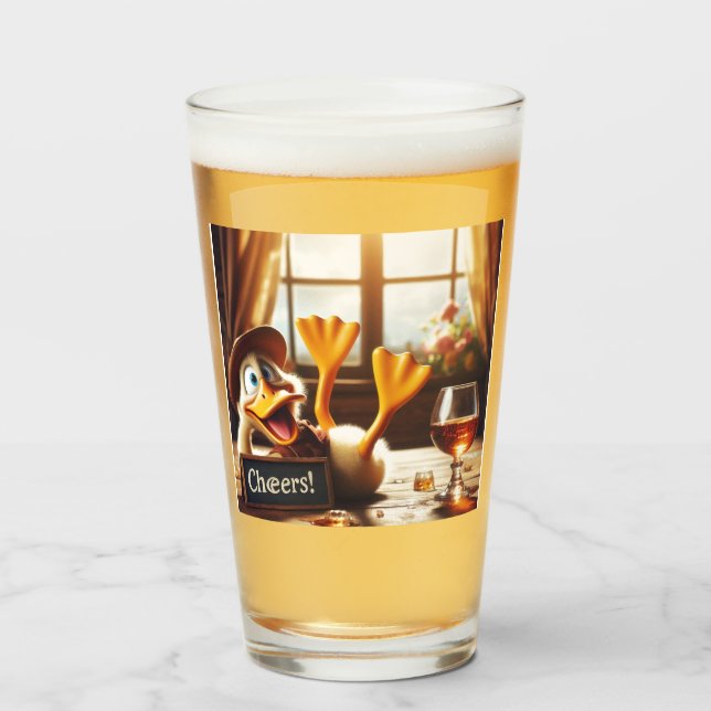 De Pint Copo do Pato Bêbado Engraçado (Frente (Preenchido))
