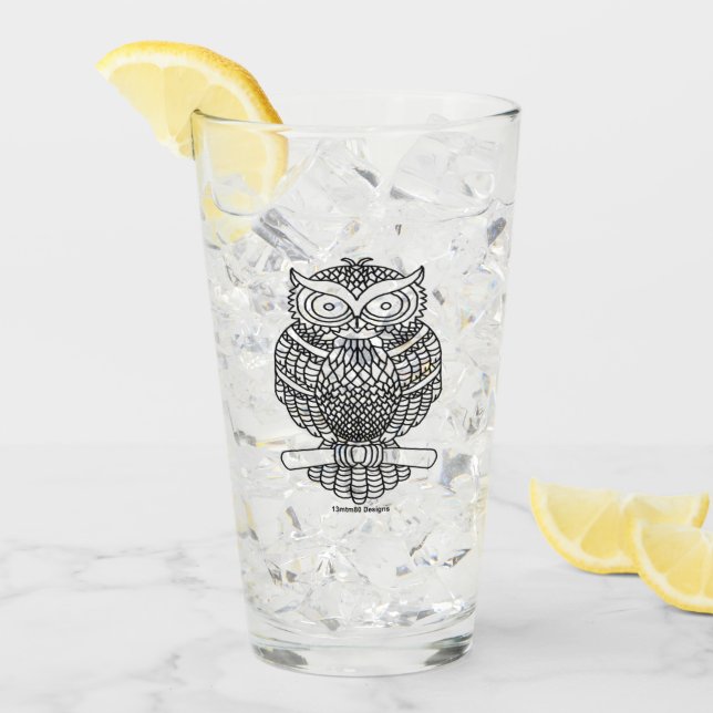 De Pint Copo Owl - Glass (preto) (Gelo frontal)