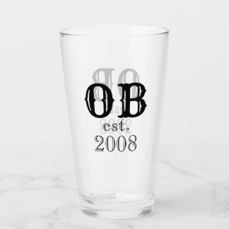 De Pint Monograma Inicial Aniversário copo est