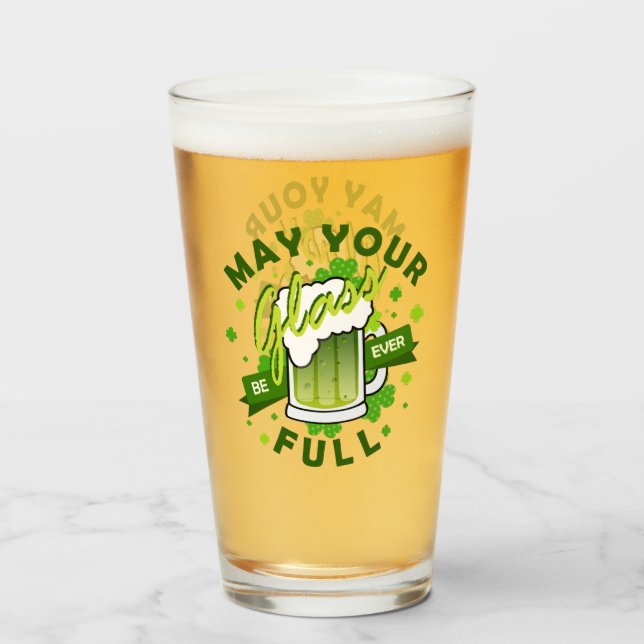 De Pint Seu Copo Fique Cheio Cerveja Verde St. Patrick's (Traseira (Preenchido))