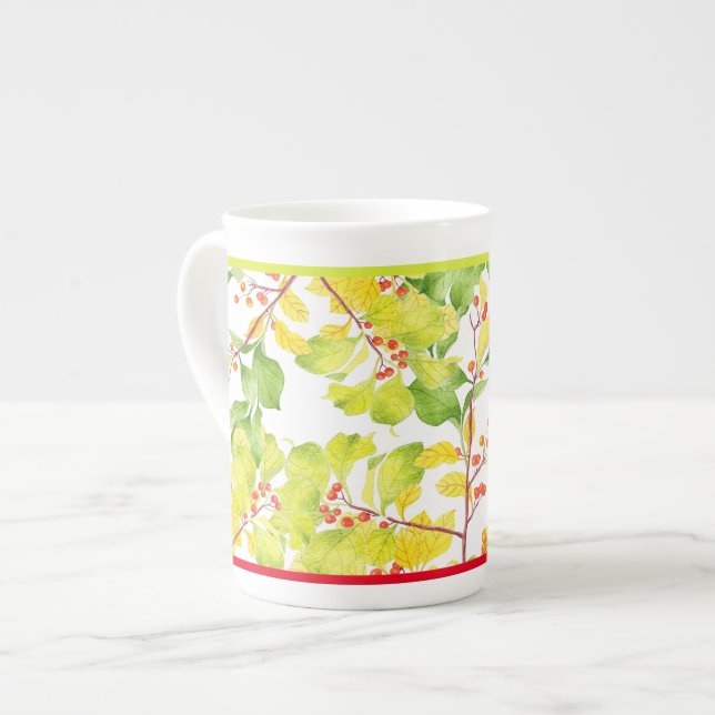 De Porcelana Autumn Berries sobre uma Caneca China Óssea (Frente Esquerda)