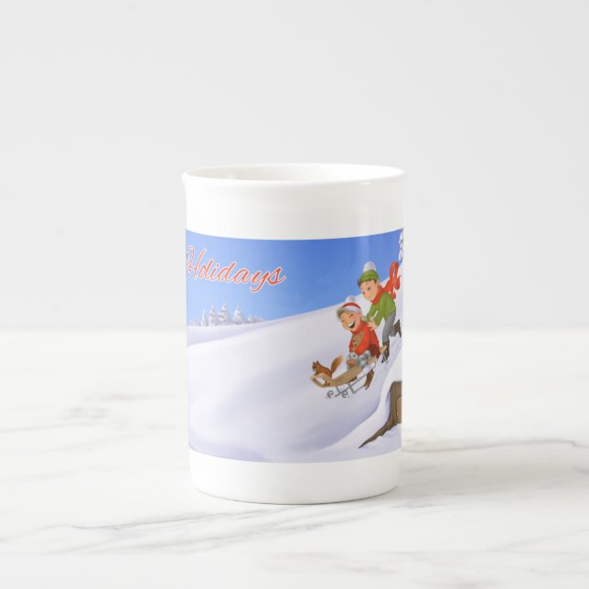 De Porcelana Boas festas caneca (Frente)