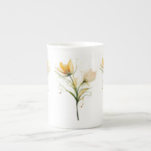 De Porcelana Buquê Floral Elegante - Caneca China