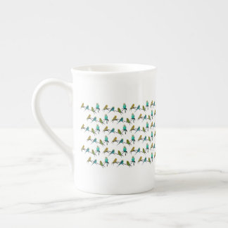 De Porcelana Caneca Budgie Frenzy