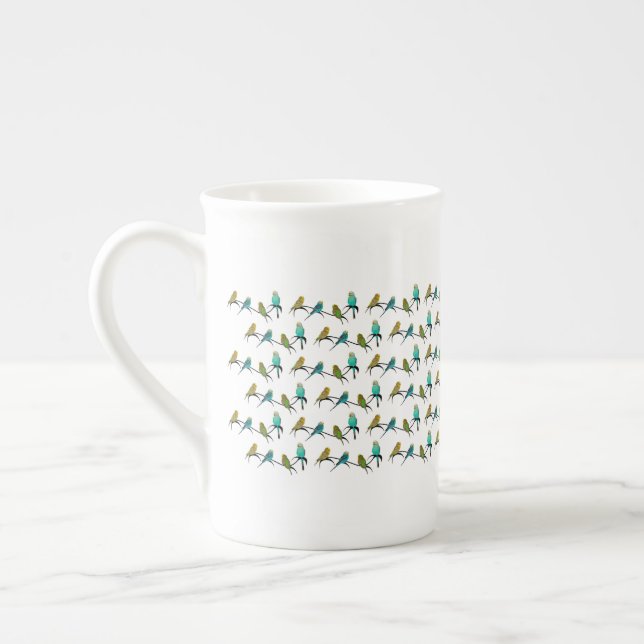 De Porcelana Caneca Budgie Frenzy (Esquerda)