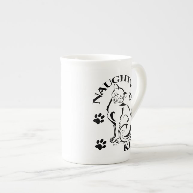 De Porcelana Caneca China Gatinho Bone (Frente Esquerda)