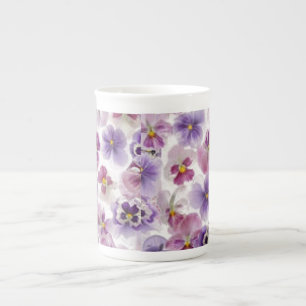 De Porcelana Caneca China Rosa E Roxa