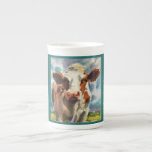 Caneca com aguarela da vaca
