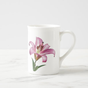 De Porcelana Caneca cor-de-rosa do lírio do Stargazer