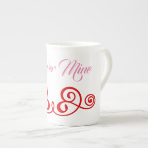 De Porcelana Caneca cor-de-rosa e vermelha para sempre da mina