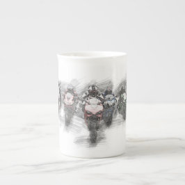De Porcelana caneca da raça do velomotor