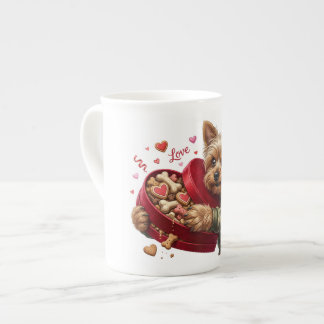 De Porcelana Caneca do Dia dos Namorados do Yorkie Engraçado |