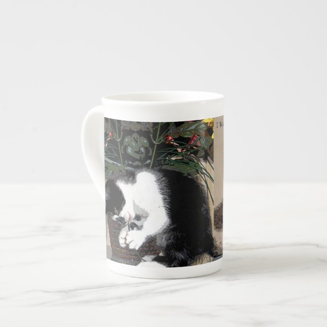 De Porcelana Caneca do gatinho (Frente Esquerda)
