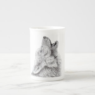De Porcelana Caneca do lobo do urro