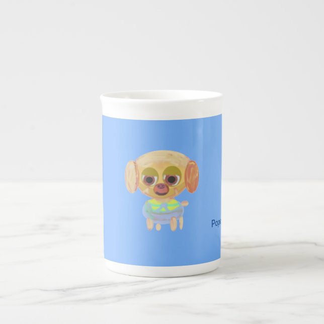 De Porcelana Caneca Especial Azul Claro (Frente)