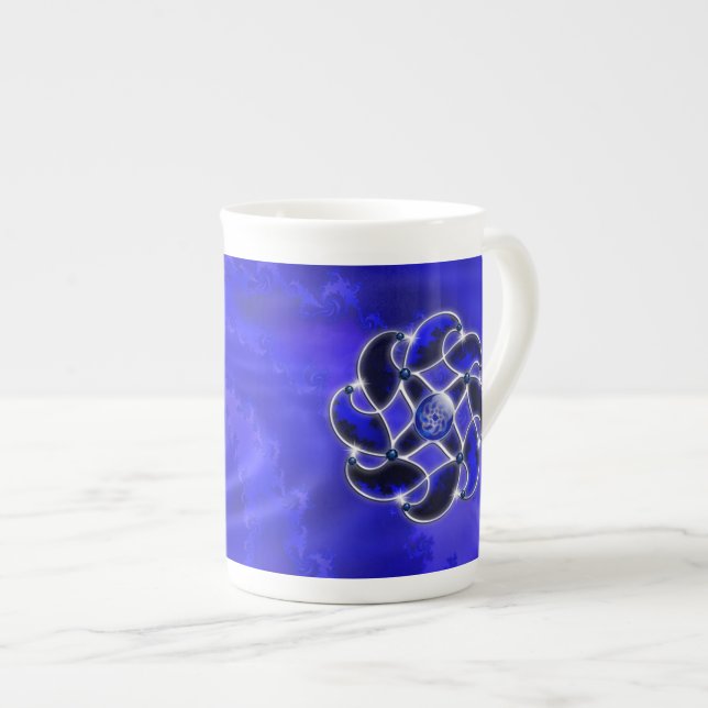 De Porcelana Caneca Especial Azul Como o Mar (Frente Esquerda)