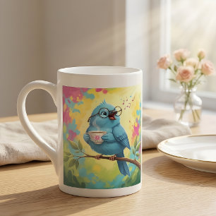 De Porcelana Caneca Especial Confortável Blue Bird