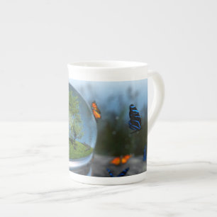 De Porcelana Caneca Especial Globo das Borboletas