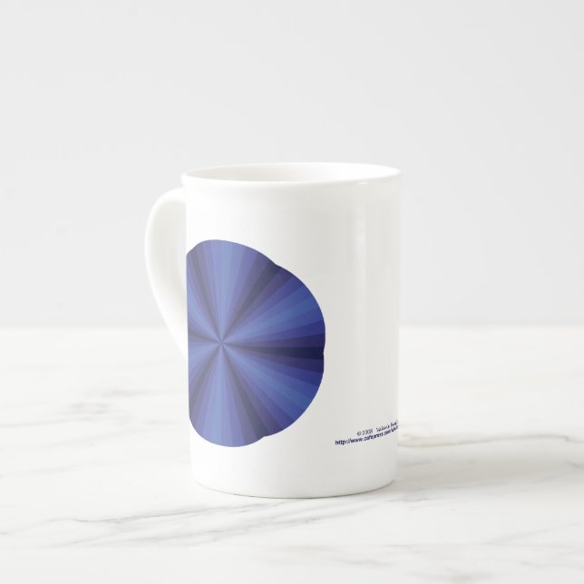 De Porcelana Caneca Especial Ilusão Óptica Azul (Frente Esquerda)