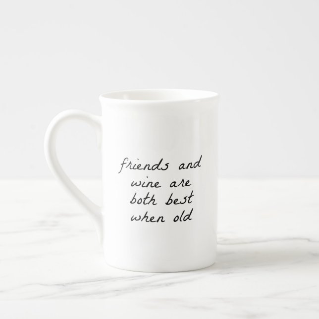 De Porcelana Caneca Especialidade Amigos e Vinho (Esquerda)