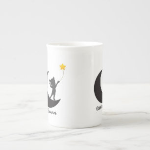De Porcelana Caneca Infantil Lua e Estrela Sonhadorzinho Fofa