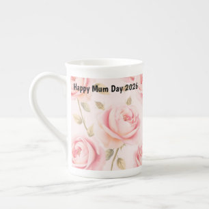 De Porcelana Caneca Personalizada Dia das Mães Rosa Inglesa Vin