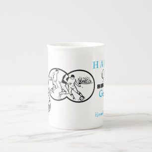 De Porcelana Caneca personalizada do 90 do futebol aniversário