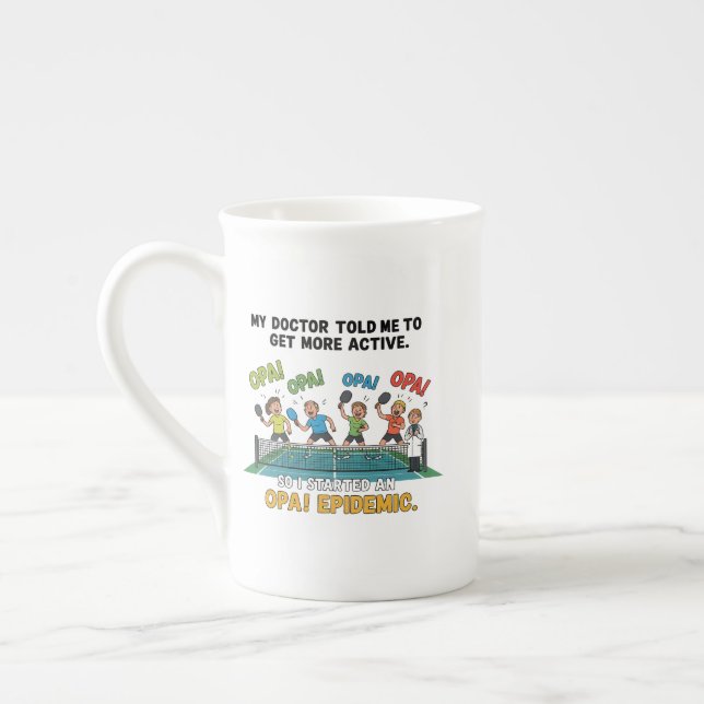 De Porcelana Caneca Unny Pickleball OPA! para Jogadores e Fãs C (Esquerda)