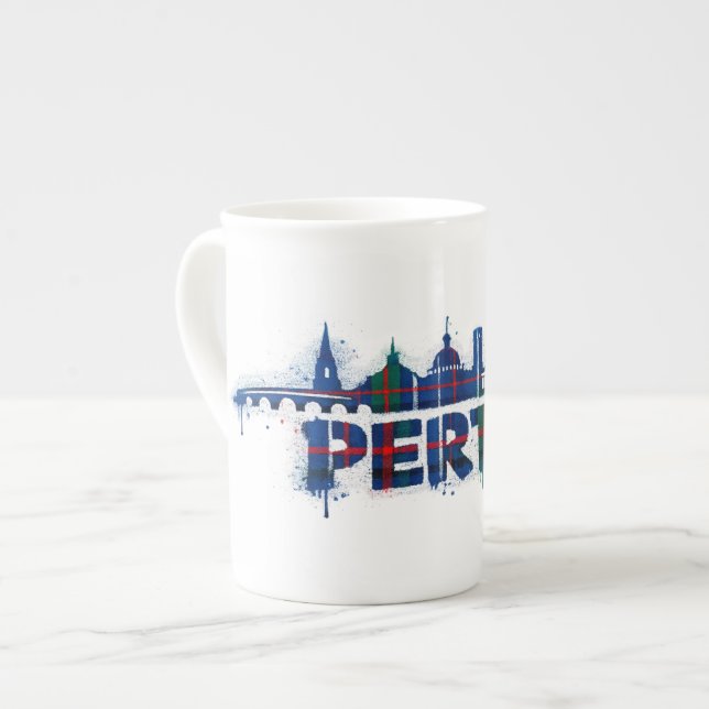 De Porcelana Caneca Xadrez Perth Escócia Escocesa  (Frente Esquerda)