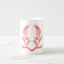 Cedar deixa uma caneca chinesa óssea