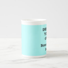 De Porcelana Design da sua própria caneca chinesa óssea - azul 