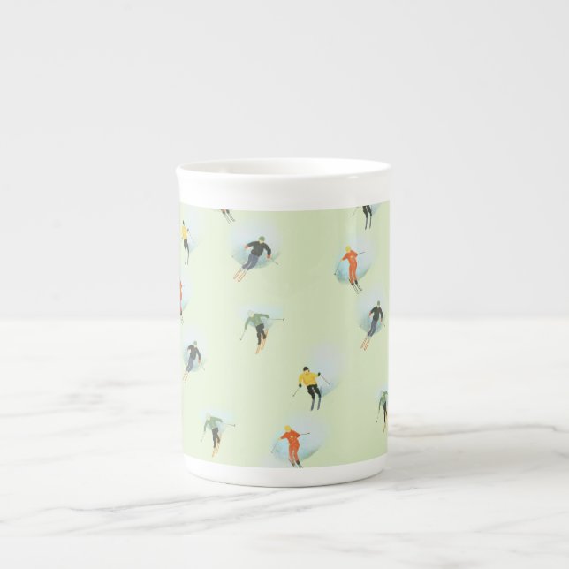De Porcelana Esqui abaixo da caneca da inclinação (Frente)